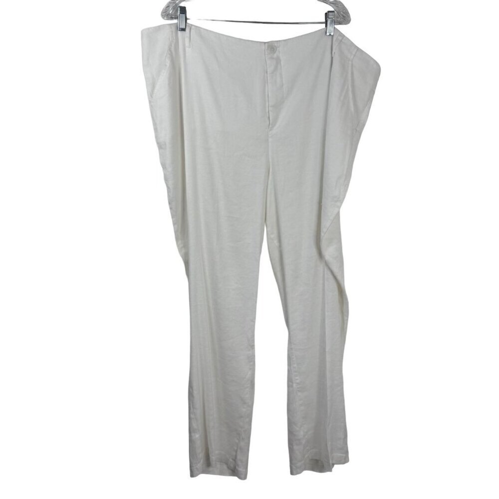 NYDJ NWOT Linen Blend Flat Front Lightweight Beachy Summer Pants Women's 22W